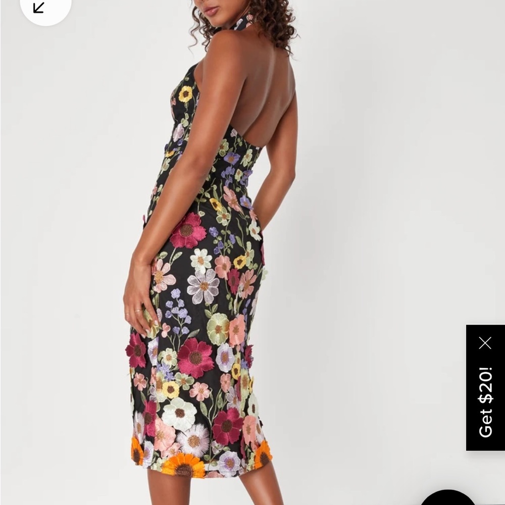 Lulu's Multicolor Floral Halter Midi Dress - Picture 4 of 5